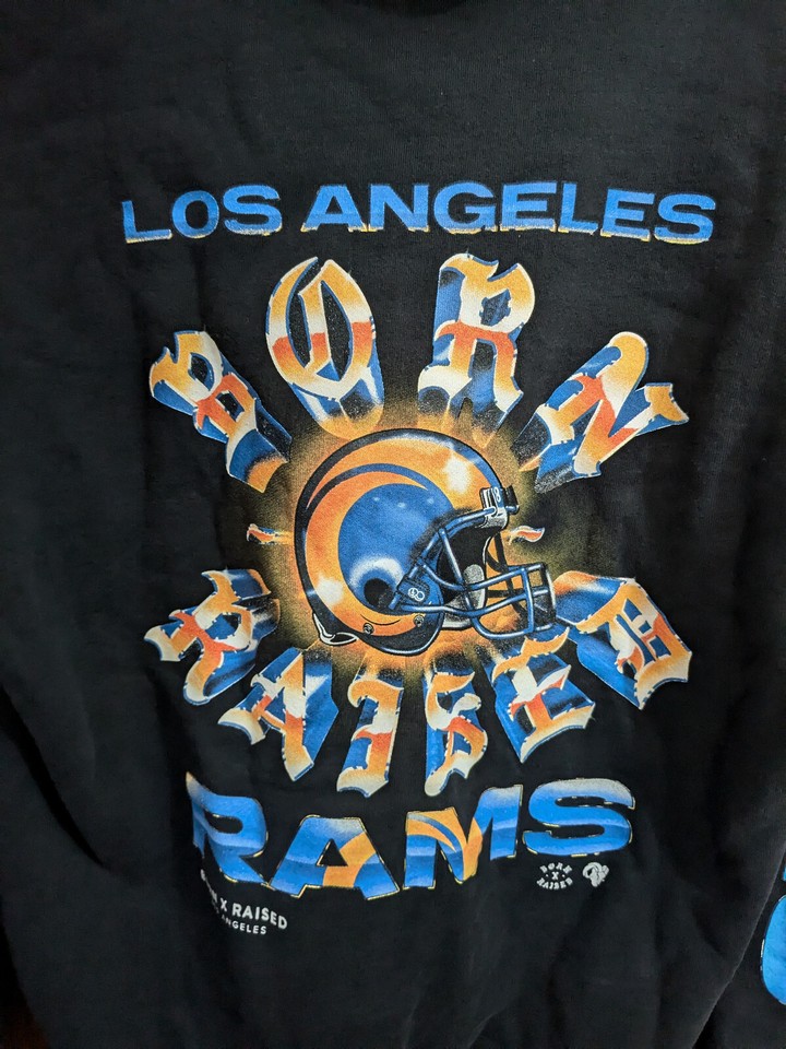 Mens Born X Raised LA Rams Graphic Hoodie M Medium Cotton made in USA ...