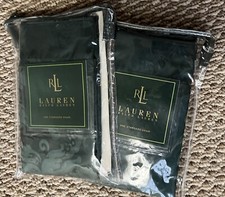 New Ralph Lauren Greycliff Jacquard Hunter Green Standard Pillow Shams 2 Shams