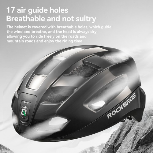 ROCKBROS Bicycle Helmet Intelligent Control light Hidden Headlight USB Taillight - Picture 9 of 17