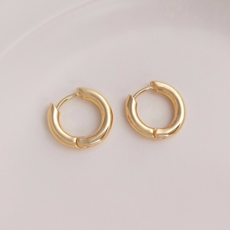 14k Gold Plated Circle Hook Earring Finding DIY Handmade materials 0.79in 10pair