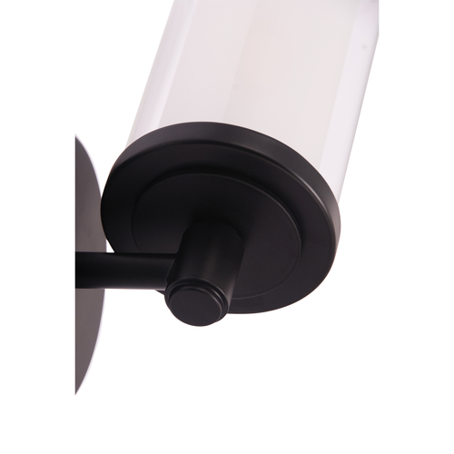 Contemporary Double Glass and Matte Black Metal Bathroom Wall Lamp IP44 Rated... - Picture 3 of 6