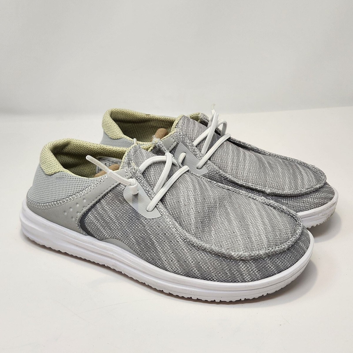 Hey Dude Wendy Frontier Gray Yellow Casual Sneakers Size 5 Comfort