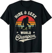 NEW LIMITED Bigfoot Hide And Seek World Champion Sasquatch Retro Vintage T-Shirt