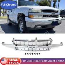 Full Chrome Front Upper Grille For 1999-2002 Silverado 2000-2006 Tahoe Suburban
