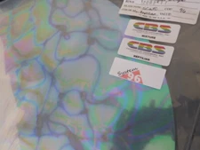 Dichroic Glass:CBS 96COE Reptilian Pattern on Thin Clear-  3" Sq