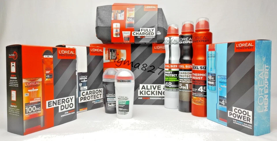 Loreal Men Expert Toiletry Face Wash Antiperspirant Roll On Shower Gel Gift Set