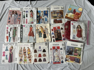 Lot Of 13 McCall s And 1 Ellie Sewing Patterns Plus One Work In Progress