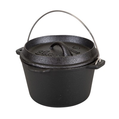 1 QT Pre-Seasoned Cast Iron Dutch Oven Flat Bottom Outdoor Cooking Accessory New