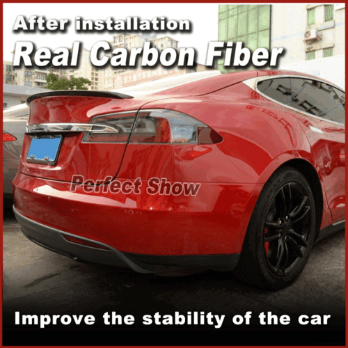 Se adapta a Tesla Model S 12-19 carbono alerón trasero maletero alerón ala labio - Imagen 2 de 13