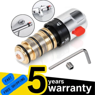 QNGENET Brass Bath Shower Mixer Valve Bar Repair Kit Replacement Thermostatic Cartridge