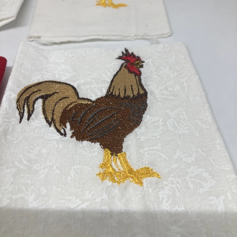 4 Paneles de Tela de Pollo Gallo, Imagen 3.5" Alto, 3" Ancho, Paneles 8x8" Foto 3 de 4