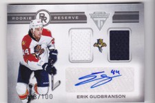 11-12 Titanium Erik Gudbranson /100 Auto Jersey Rookie Reserve Panthers 2011