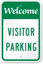 Welcome Visitor Parking Sign Weatherproof Aluminum 8"x12"