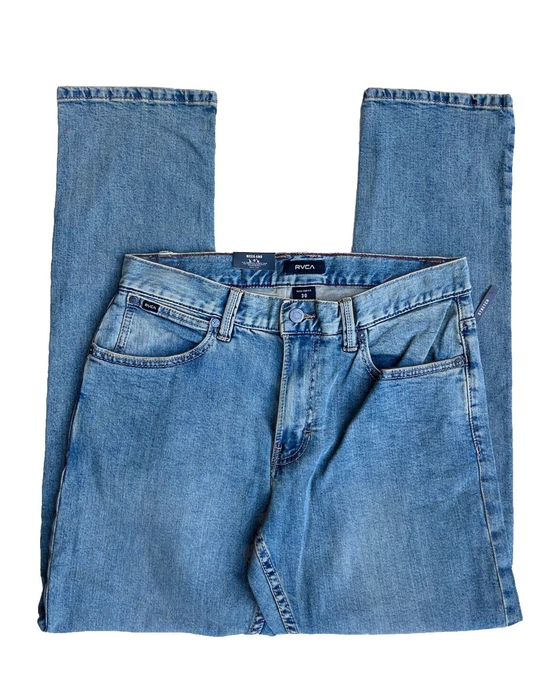 RVCA Men's Blue Week-End Stretch Straight Fit Jeans Size 30 AVYDP00110 - Image 4 of 4