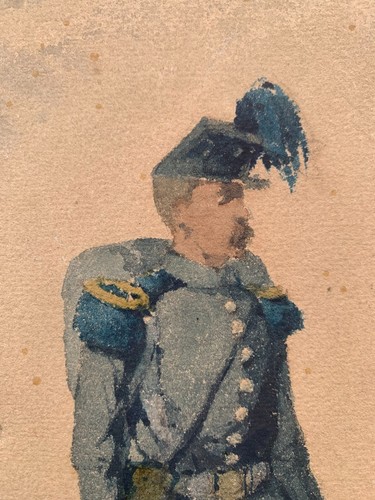 Edward Chevret (XIX ° ) Military Drawing Antique Signed Dedication 1868 Napoleon - Picture 7 of 12