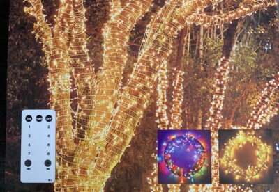 400Ft 1200LED  Lights Outdoor Decorations 8 Modes & Timer (Warm/Color