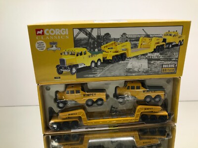 CORGI 17702 WIMPEY 2 SCAMMELL CONSTRUCTOR +GIRDER TRIALER SET -1:50- GOOD IN BOX