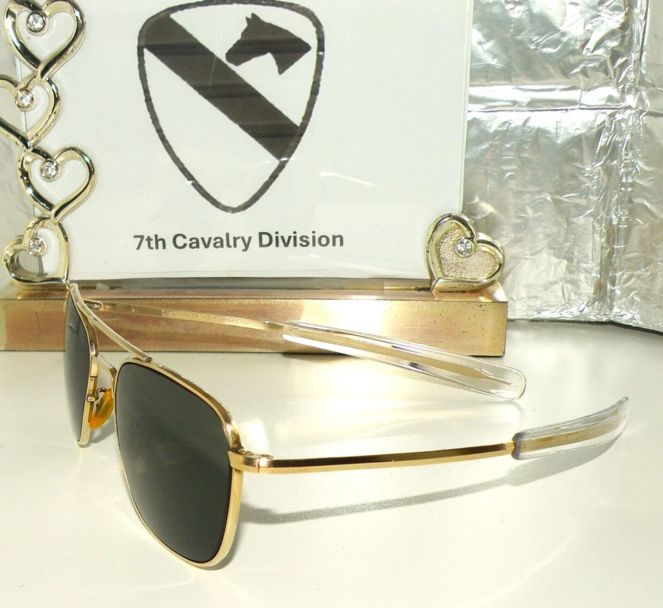 MINT ARMY 60s AMERICAN OPTICAL AO 12K GF HGU-4/P AVIATOR SUNGLASSES BOX 22 RE RB - Image 4 of 4