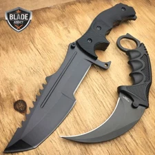 2 PC BLACK TACTICAL COUNTER-STRIKE CSGO HUNTSMAN KNIFE Hunting CS:GO + KARAMBIT