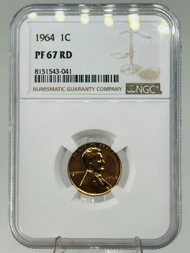 NGC PF67RD Red 1964 Proof Lincoln Memorial Cent 1c