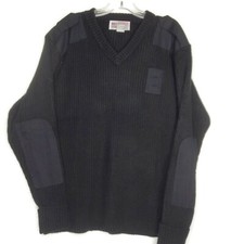 National Patrol U.S Commando XL Long Sleeve Adult Black V Neck Sweater