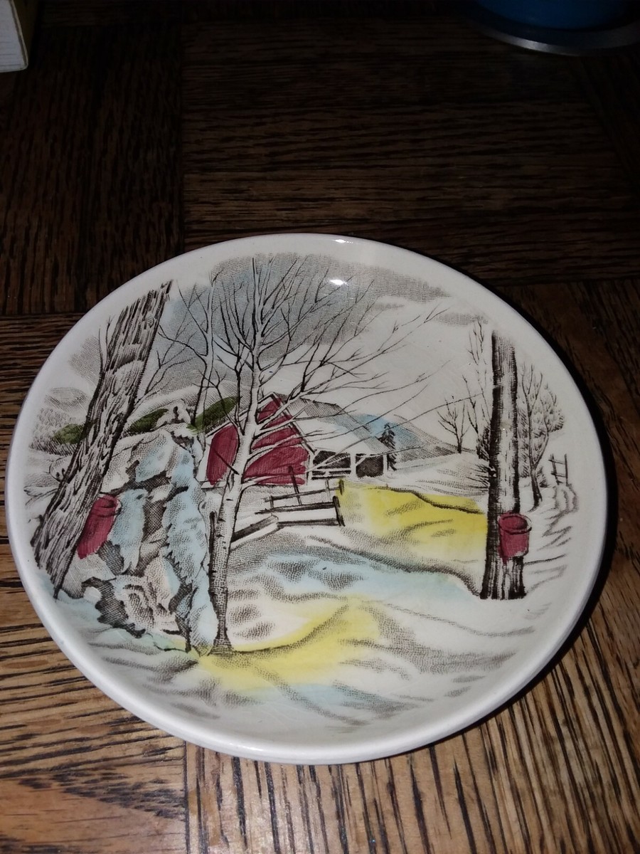 Johnson Brothers Ironstone Butter Dish Maple Syrup Collecting Scene