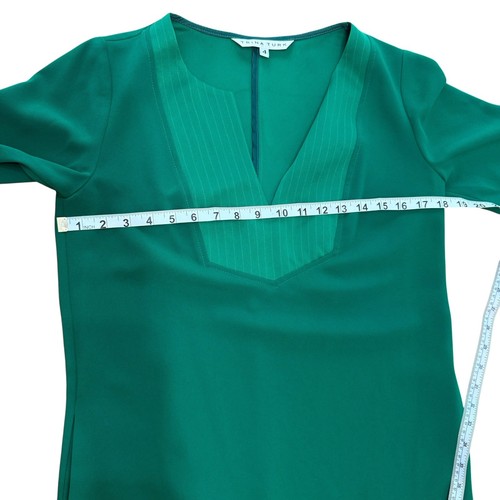 Trina Turk Womens Solid Green 3/4 Sleeve Tunic Shift Dress Size 4 - Picture 7 of 9