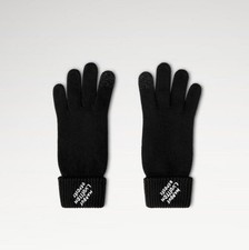 Louis Vuitton Men's Damier Heritage Wool Knit Gloves Black Touchscreen