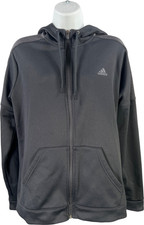 Adidas Women  s Black Fleece Lined Full Zip Sweatshirt - M