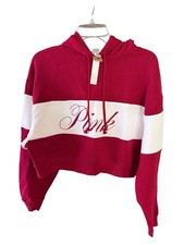 Pink Cropped Hoodie Womens Size Small