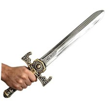 Medieval Plastic Knight Long Sword, 20'' Viking Fake Swords Prop for Adults