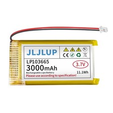 JLJLUP 3.7V Lipo Battery 3000mAh Rechargeable Lithium Polymer Batteries 1