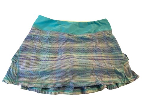 Ivivva Set The Pace Skirt Skort Girls Size 12 Pleated Purple Blue Lululemon - Picture 2 of 12