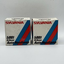 2 Sylvania Headlamp Pair 5001 Hi Beam 12v New Old Stock Headlights 5 34
