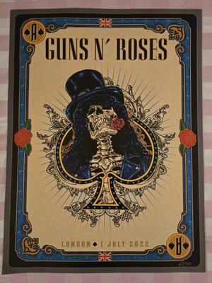 VERY RARE GUNS N' ROSES Lithograph SLASH - London 1st July 2022 (#67/150)
