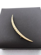 Vintage Ciner Crescent Moon Brooch Faux Pearl Pin Gold Tone Jewellery Celestial