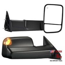 Tow Mirrors Compatible with Dodge Ram 1500, 2010-2018 2500 2009-2018 Black