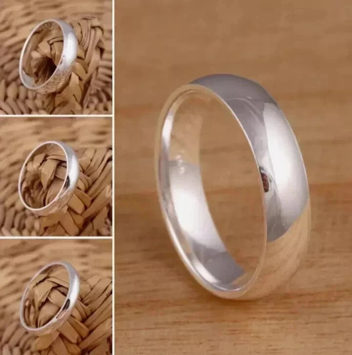 Solid 925 Sterling Silver Plain Wedding Band Comfort Fit Thumb Ring
