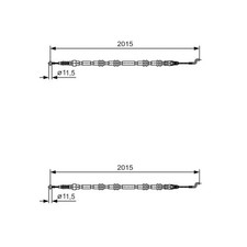 2x BOSCH HANDBREMSSEILE passend für VW CALIFORNIA MULTIVAN TRANSPORTER