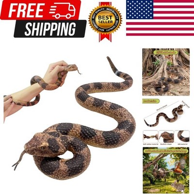Realistic Fake Snakes Toy Soft Rubber Snakes to Keep Birds Away