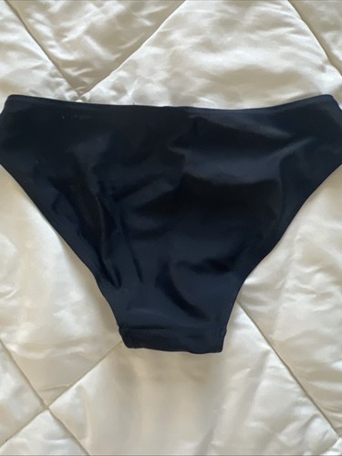 Stylish Black Bikini Bottom With Gold Ring Metal Accent Size XS - Picture 8 of 8