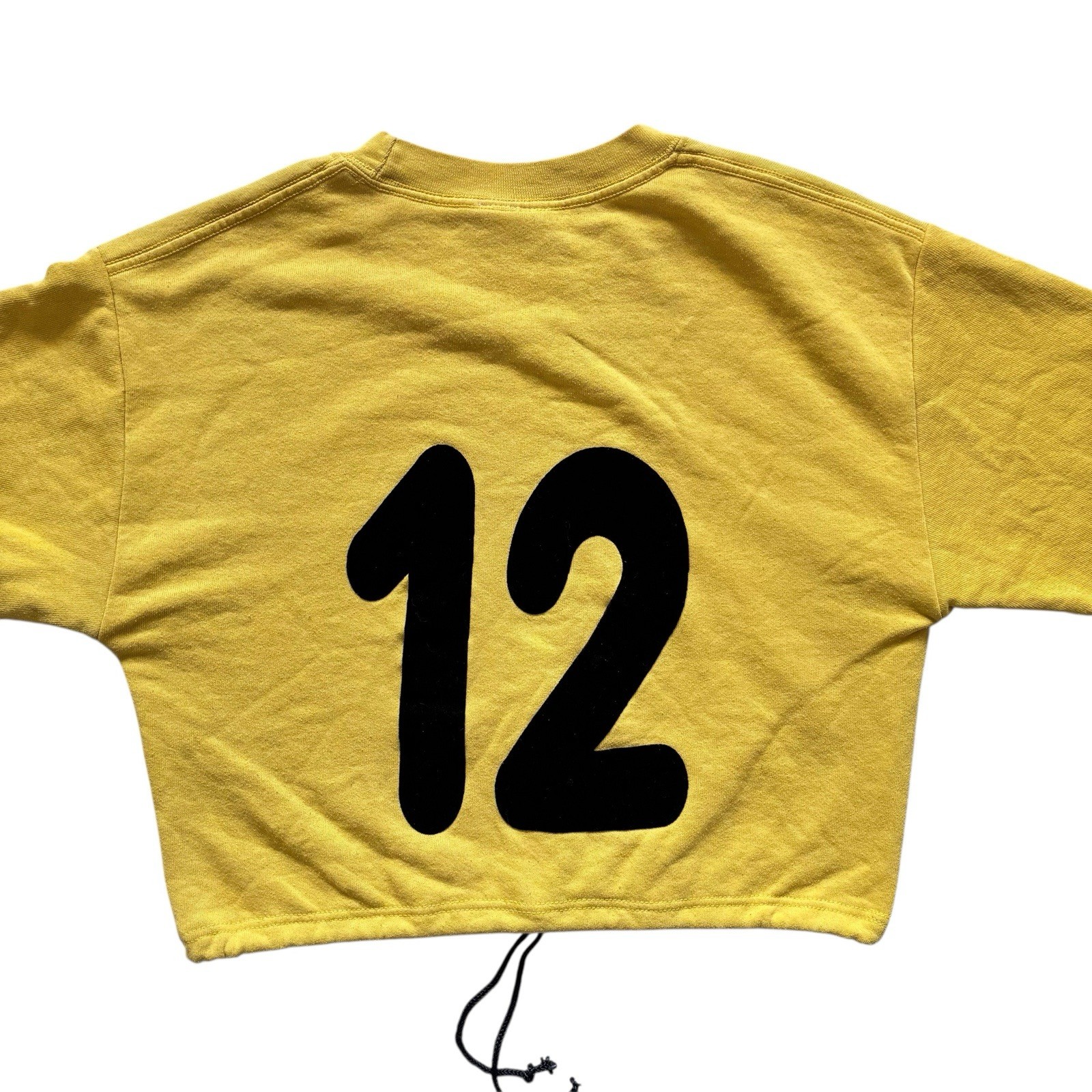 Womens Vintage Cropped Sweatshirt Yellow Sportswear Retro Indie 12 image 3