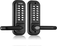 Mechanical Keyless Entry Door Lock, 14 Digit Keypad, Double-Sided Embedded Outdo