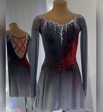 Figure Skating Dress Ice Skating Dress gray dyeing Competition Skating