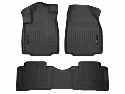 Husky WeatherBeater Front/2nd Row Floor Mats 3pc Fits 2009-2015 Honda Pilot Blk