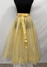 VTG 1950  s Tulle Apron Skirt Overskirt Tabard Skirt Yellow Waist 25  Holiday