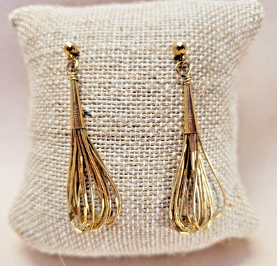Native American Navajo 14K Gold Filled Multi-Strand Stud Dangle Earrings 2''