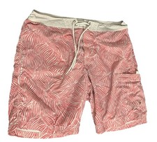 J.Crew Original Swimmer Size 34 Pink And White Swim Trunks Drawstring Pocket