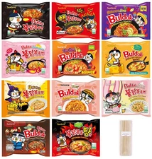 Samyang Spicy Hot Chicken Ramen 11 Flavor Variety Pack - FREE Chopsticks - Ko...