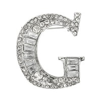 Buchstaben Broschen Anstecknadeln Buchstabe G Initiale Strassbroschen Silber